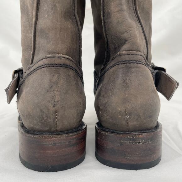 Freebird By Steven Prince Boot Gray Engineer Buckle Biker Moto Boots Size 7 - Picture 10 of 16